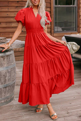 midi dress business casual Shein |V Neck Criss-Cross Solid Color Waist Belt Short Sleeve Midi Women Dress
