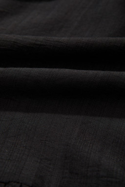 Black Leopard V Neck Patchwork Smocked Waist Plus Size Ruffled Dress