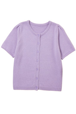 Orchid Petal Short Sleeve Soft Cardigan Sweater T Shirt