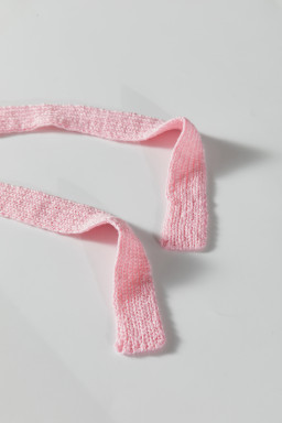 Pink Plus Size Open Knit Bow Tie Short Sleeve Sweater