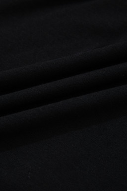 Black Plus Size Solid Color Bow Tie Peplum Tank Top