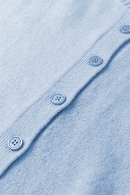 Beau Blue 3/4 Sleeve Boxy Knit Button Down Sweater Cardigan