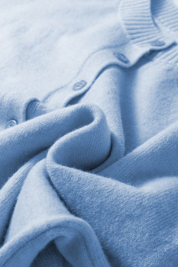 Beau Blue 3/4 Sleeve Boxy Knit Button Down Sweater Cardigan