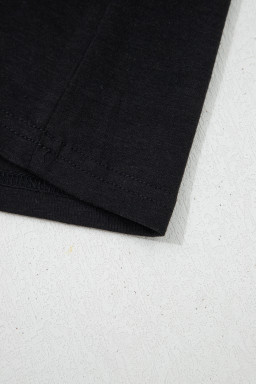 Black Plus Size Solid Color Bow Tie Peplum Tank Top