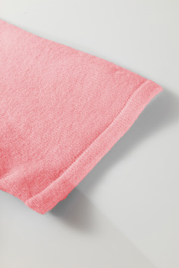 Peach Blossom 3/4 Sleeve Boxy Knit Button Down Sweater Cardigan