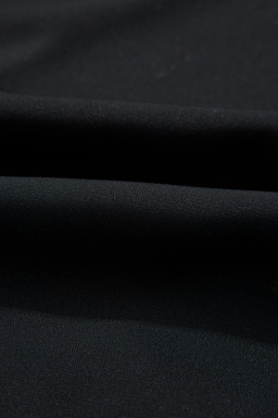 Black Plus Size Leopard Patchwork V Neck 3/4 Sleeve Ruffle Hem Mini Dress