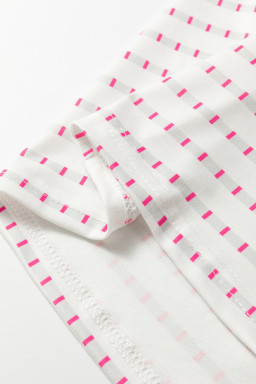 Rose Stripe Raglan Patchwork Long Sleeve Tee