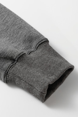 Medium Grey Collared V Neck Pullover Sweatshirt Sweatpants Set