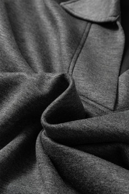 Medium Grey Collared V Neck Pullover Sweatshirt Sweatpants Set