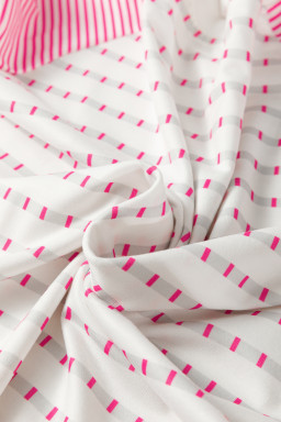 Rose Stripe Raglan Patchwork Long Sleeve Tee