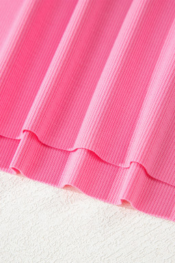 Sachet Pink Slim Ribbed Tank Top and Sweatpants Set