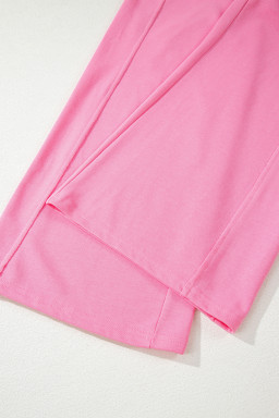 Sachet Pink Slim Ribbed Tank Top and Sweatpants Set