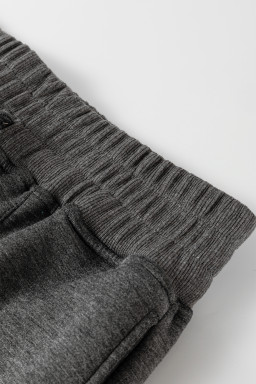 Medium Grey Collared V Neck Pullover Sweatshirt Sweatpants Set