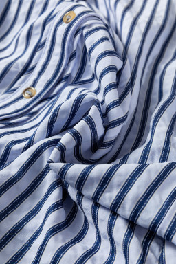 Blue Stripe Button Down Long Sleeve Loose Shirt