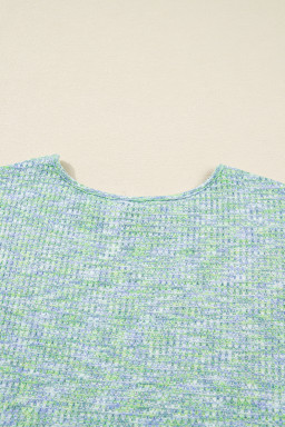 Moonlight Jade Heather Textured Ruffle Sleeve Top and Drawstring Shorts Set