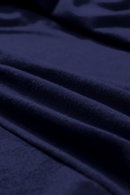 Navy Blue Plus Size Solid Color Lace Short Sleeve Pleated Swing Dress