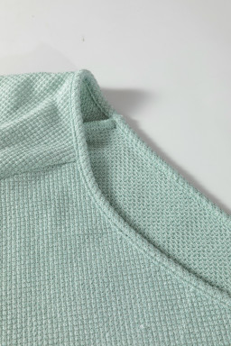 Moonlight Jade Textured Raglan Sleeve Knit Loose Top