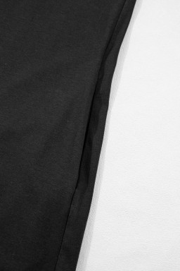 Black Plus Size Lace Hem Patchwork T Shirt Midi Dress