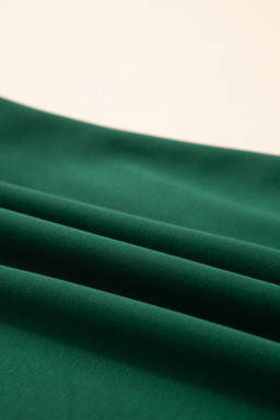 Sea Green Leopard Trim Round Neck Loose T Shirt