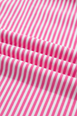 Pink Stripe Oversize Mock Neck Sweatshirt and Shorts Set