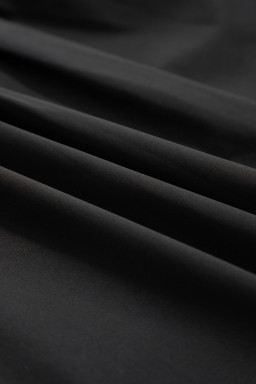 Black Plus Size Split Neck Leopard Trim Flounced Long Sleeve Blouse