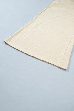 Jet Stream Half Buttons Ribbed Knit Wide Leg Jumpsuit