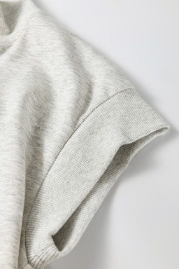 Light Grey Half Zip Polo Tee Casual Pant Set