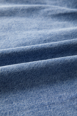 Myosotis Puff Sleeve V Neck Ruffled Loose Denim Mini Dress