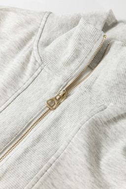 Light Grey Half Zip Polo Tee Casual Pant Set