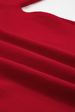 Fiery Red Sequined Bow Graphic Christmas Holiday Sweater