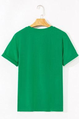 Bright Green St Patricks Day Elements Sequin Graphic Tee