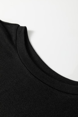 Apricot Flower Puff Sleeve Patchwork Top