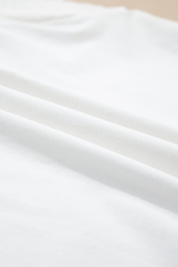 White Eyelet Embroidered Flutter Sleeve Patchwork V Neck Tee