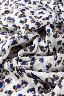 Multicolour Leopard Print V Neck Button Detail Long Sleeve Mini Dress