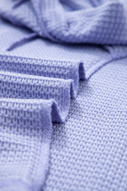 Wisteria Waffle V Neck Short Sleeve Knit Top