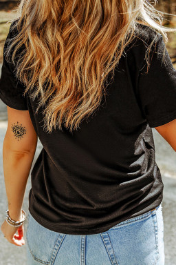 Black St Patricks Day Rhinestone Bow Casual Tee