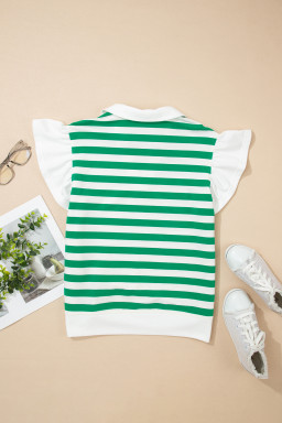 Green Stripe Sequin Clover Coin Horseshoe St Patricks Tee