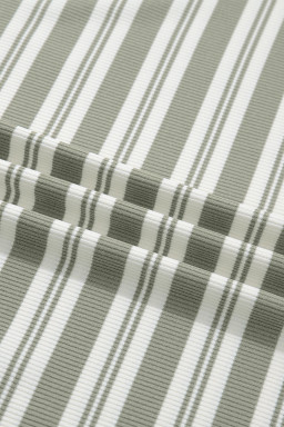 Green Stripe Collared V Neck Short Sleeve T Shirt Midi Dress with Pockets