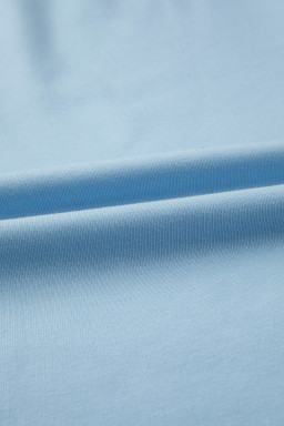 Mist Blue Solid Color Loose Tee Drawstring Wide Leg Pants 2pcs Outfit