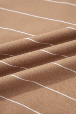 Khaki Stripe Casual Short Sleeve Side Slit Maxi T Shirt Dress