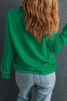 Dark Green Lucky Shamrock Ceramic Clover Sweatshirt