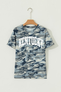 Green Camouflage KENTUCKY Crew Neck Summer Top