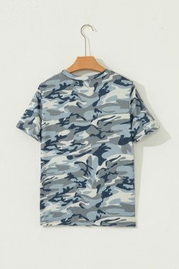 Green Camouflage KENTUCKY Crew Neck Summer Top