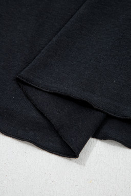 Black Asymmetric Shoulder Detail Short Sleeve Plus Size Maxi Dress