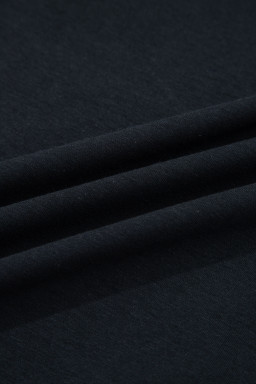 Black Asymmetric Shoulder Detail Short Sleeve Plus Size Maxi Dress