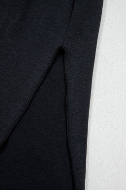 Black Asymmetric Shoulder Detail Short Sleeve Plus Size Maxi Dress