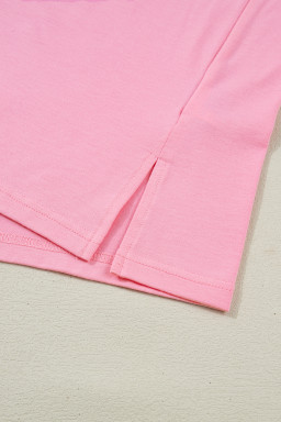 Bonbon V Neck Pleated Short Puff Sleeve Plus Size Blouse