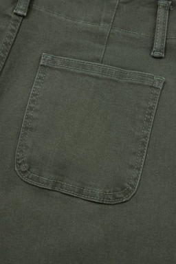 Mist Green 2-Button High Waist Flared Bottom Jeans