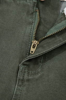 Mist Green 2-Button High Waist Flared Bottom Jeans