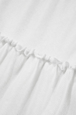 White Tiered Frill Trim A-line Tank Top